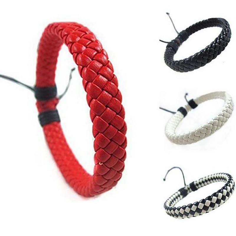 Black simple multi-color optional hand-woven cowhide fashion Tibetan bracelet jewelry I0O8