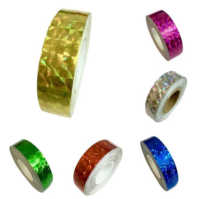 Washi Tape 1.2cm x 18m Square Glitter Holographic Prism Lure Tape for Gift Packing