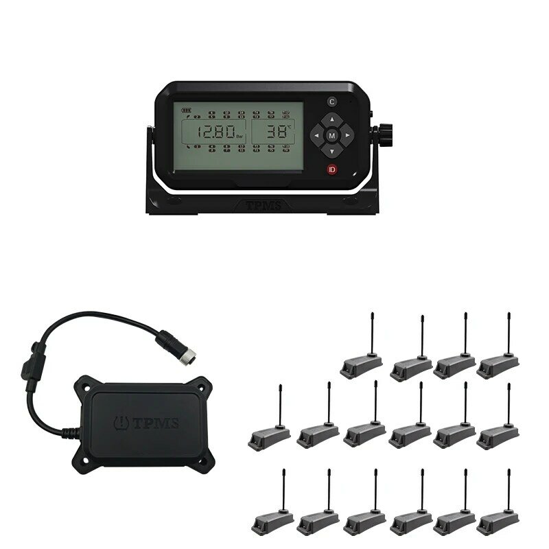 Internal 16 Sensor Ternal Dibundel Truk TPMS Tekanan Ban Sistem Monitor Alarm