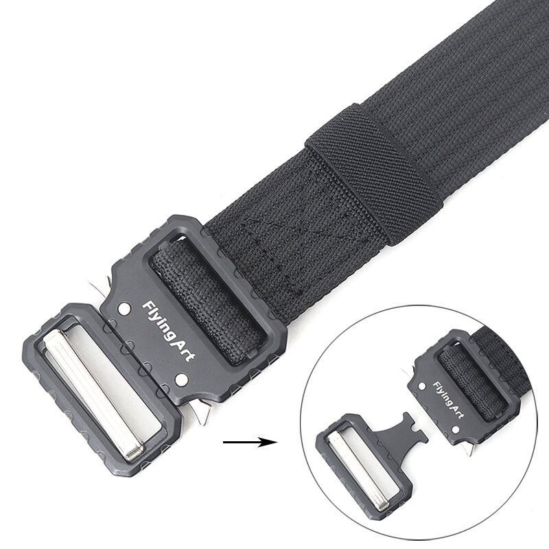 Men Belts For Army Military Tactical Nylon Belt Quick Release Buckle Metal Adjustable Man Belt Outdoor Waist 48 Inch 3.8cm Wide