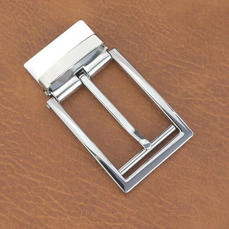 Hebilla de pin de plata de alta calidad, cinturón de metal de marca famosa de lujo, 3,3 cm de ancho, solo hebilla para cinturones