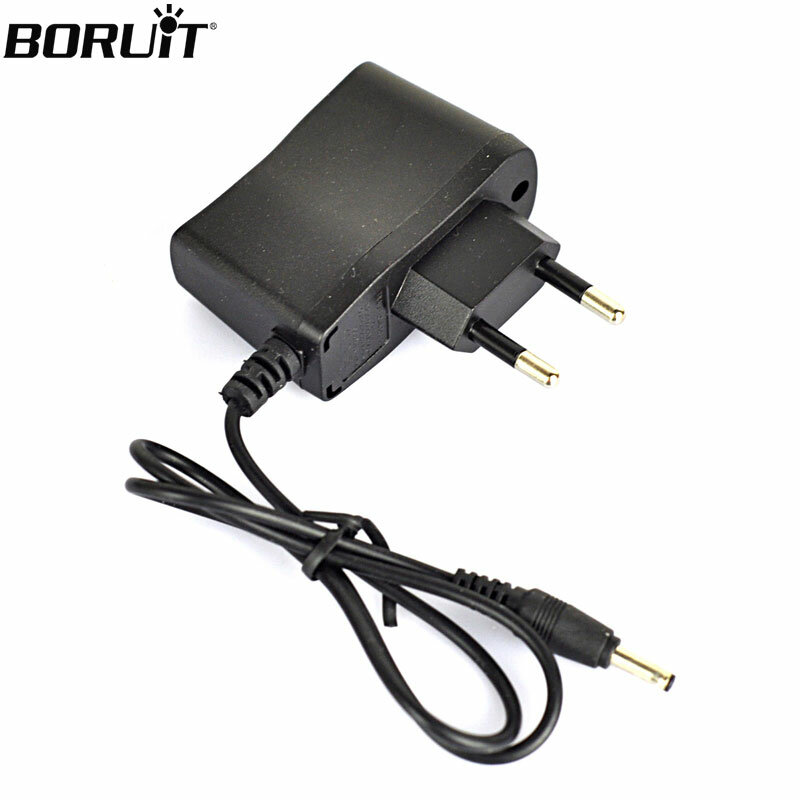 Boruit-ヘッドライト充電ケーブル,4.2v,eu/au/usプラグ,dc3.5mm,ヘッドライト充電器ケーブル