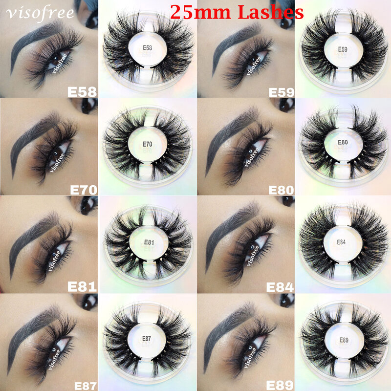 Visofree Eyelashes 5D Mink Eyelashes Thick Long Mink Lashes Natural Dramatic Volume Eyelashes Extension Makeup 3D False Eyelash