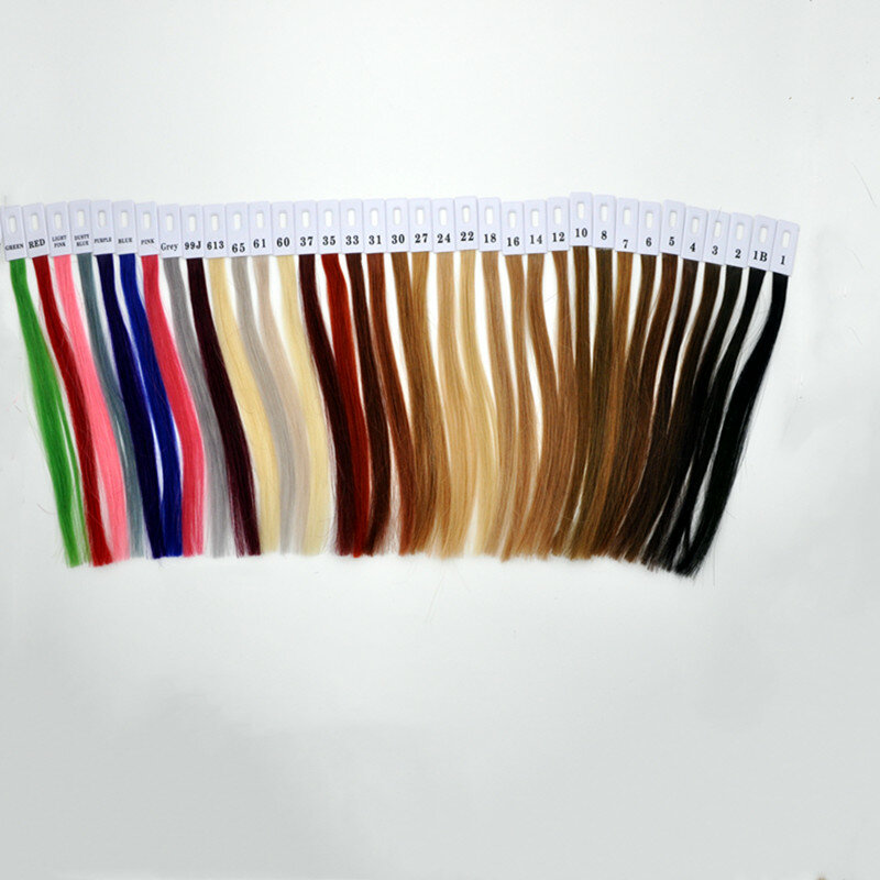 32 الألوان المتاحة 100% ريال ريمي الشعر البشري اللون الدائري لون الرسم البياني للحصول على وصلات شعر