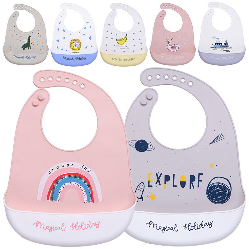 Дизайнерские Слюнявчики для новорожденных, модные мягкие Силиконовые Слюнявчики для кормления, водонепроницаемые Мультяшные Слюнявчики для детей