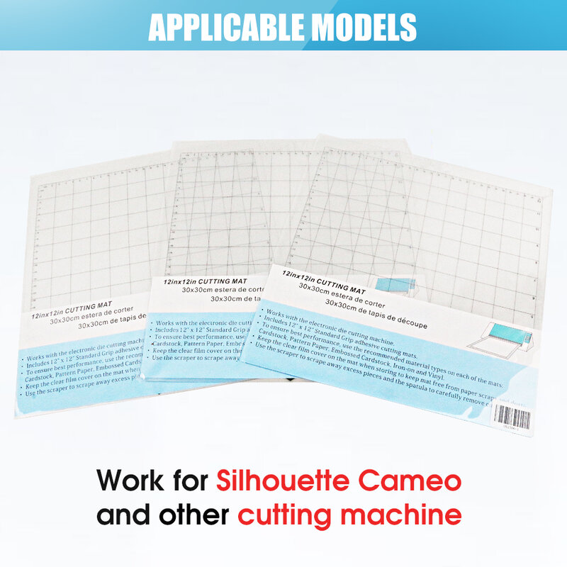 Cutting Mat for Silhouette Cameo 3/2/1 [Standard-grip,12x12 Inch,1pack] Adhesive&Sticky Non-slip Flexible Gridded Cut Mats
