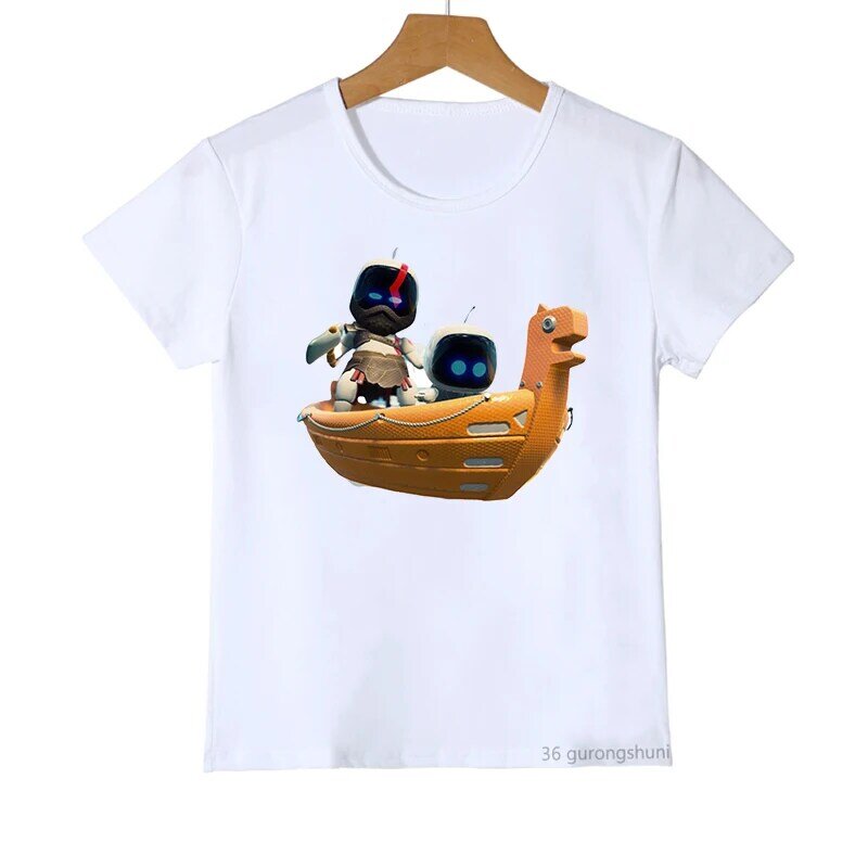 Funny Boys T-Shirts Astros Playroom Cartoon Print Children'S Tshirt Summer Casual Boys Clothes Toddler T Shirt Short Sleeve Tops