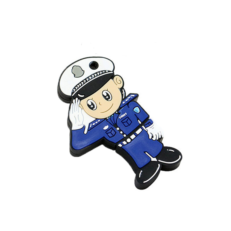 Chiavetta USB Pen Drive Cartoon Police modello Memory Stick Pendrive 32GB regalo personalizzato 4GB 128GB 16GB poliziotto chiavetta Usb
