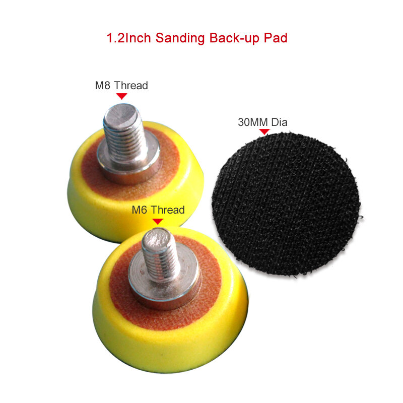 2 Buah 1 Inci 25Mm Back-Up Sanding Pad 2.35Mm Shank atau M6 Thread 3Mm Shank untuk Hook And Loop Sanding Disc untuk Dremel Accessories
