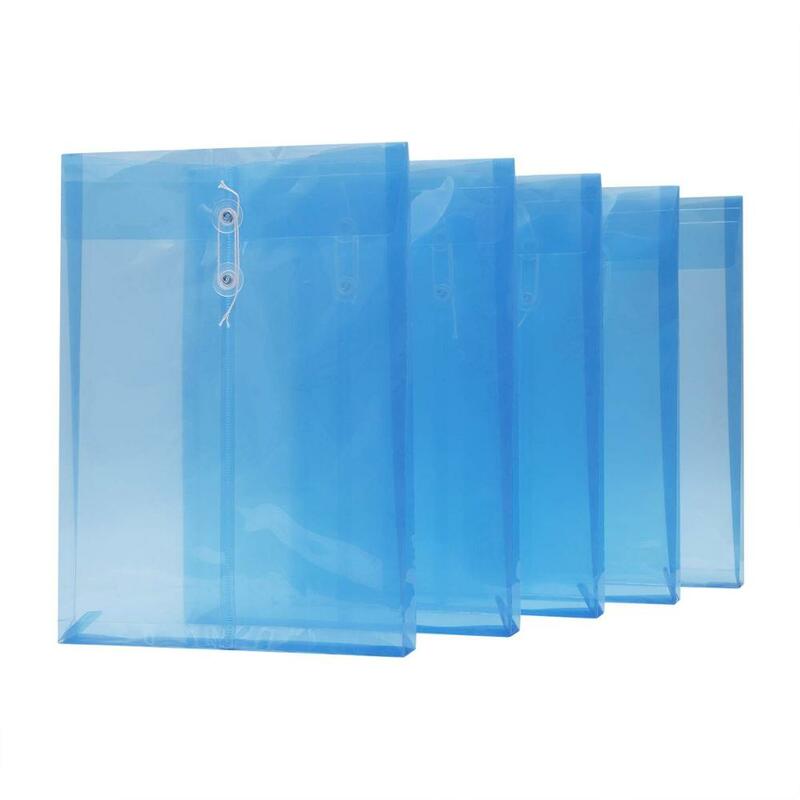 Bolsa de plástico impermeable con cierre de botón para documentos, organizador de almacenamiento, papelería, suministros escolares y de oficina, A4