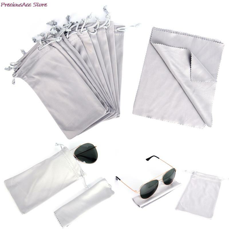 Preto cinza óculos caso à prova ddustágua dustproof malotes para óculos de sol mp3 macio pano bolsa óculos carry bag