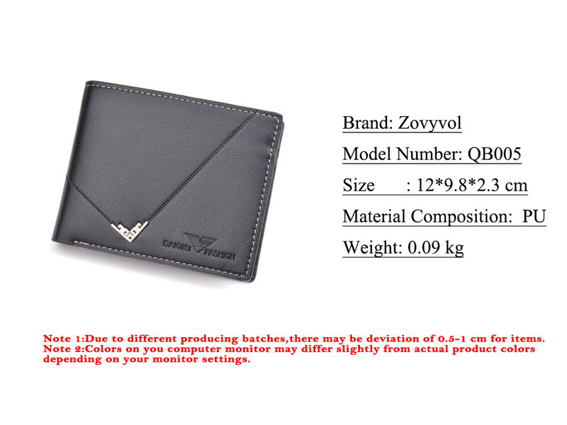 ZOVYVOL-cartera corta de negocios para hombre, billetera de cuero con múltiples posiciones, Color sólido, a la moda, tarjetero, 2022