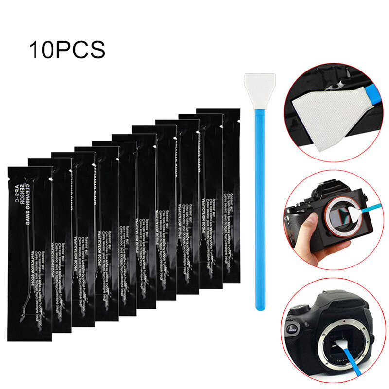 Kit de limpeza de sensores para câmera digital, cotonete ultra mais limpo, sensor CCD ou CMOS para sensores full-frame APS-C, 10pcs