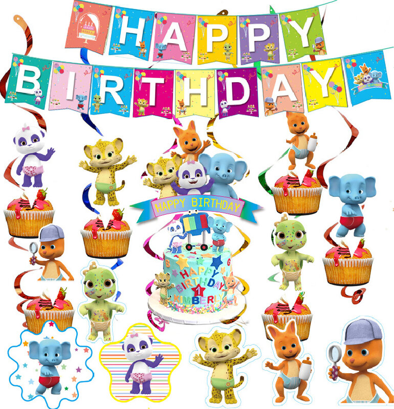 Heißer Wort Party Thema Geburtstag Party Dekoration Geschirr Set Cartoon Tiere Papier Tasse Platte Baby Dusche Kinder Geburtstag Lieferungen