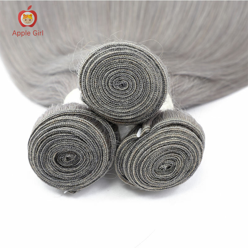 Fasci di capelli umani lisci di colore grigio argento Remy brasiliano 1 o 3 o 4 Bundle 100% tessuto di capelli umani da 12 a 30 pollici