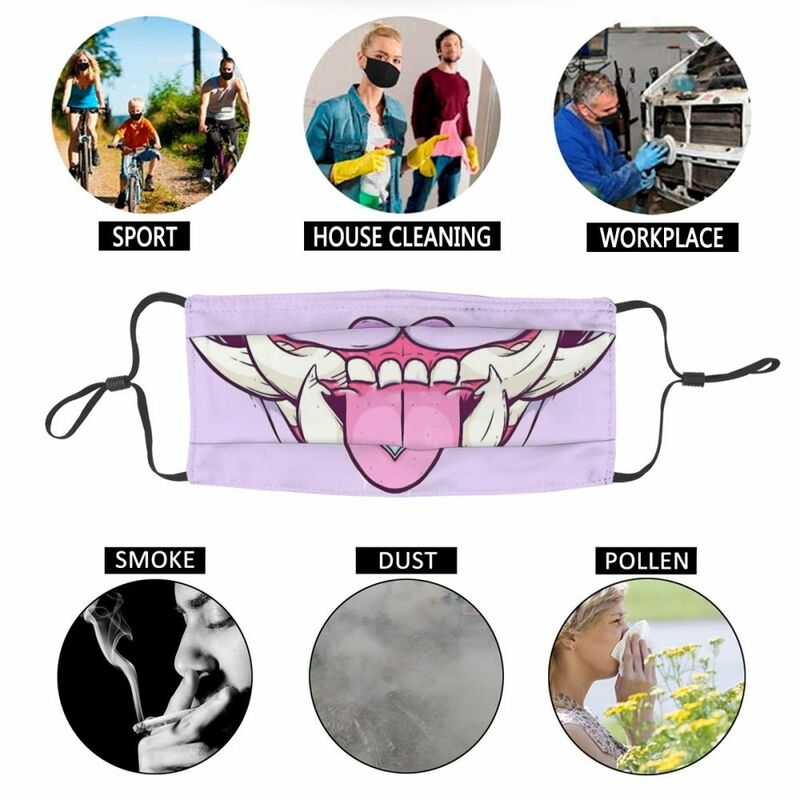 Vaporwave Ästhetische Visuelle Kunst Stil Internet Meme Retro Tuch Maske Süßen Zahn Oni Berry Einzigartige Mode Mascarilla Für Erwachsene