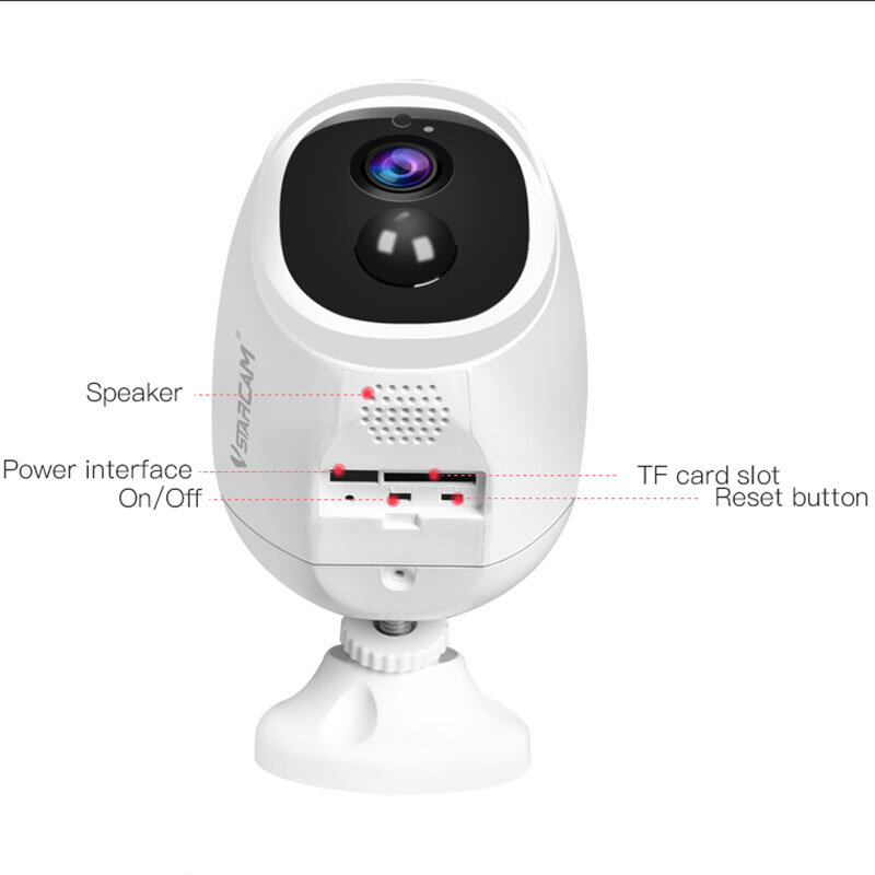 Vstarcam Kamera Keamanan Luar Ruangan Sensor Mini 1080pHd Baru Baterai Surya Nirkabel Konsumsi Daya Rendah Rumah Pintar dengan Aplikasi Ponsel