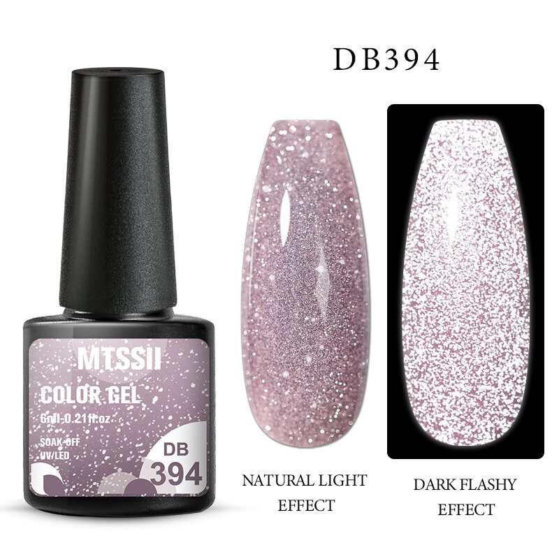 Mtssii esmalte de uñas de Gel con purpurina reflectante, lentejuelas brillantes semipermanentes, barnices de colores UV LED, decoración de arte de uñas