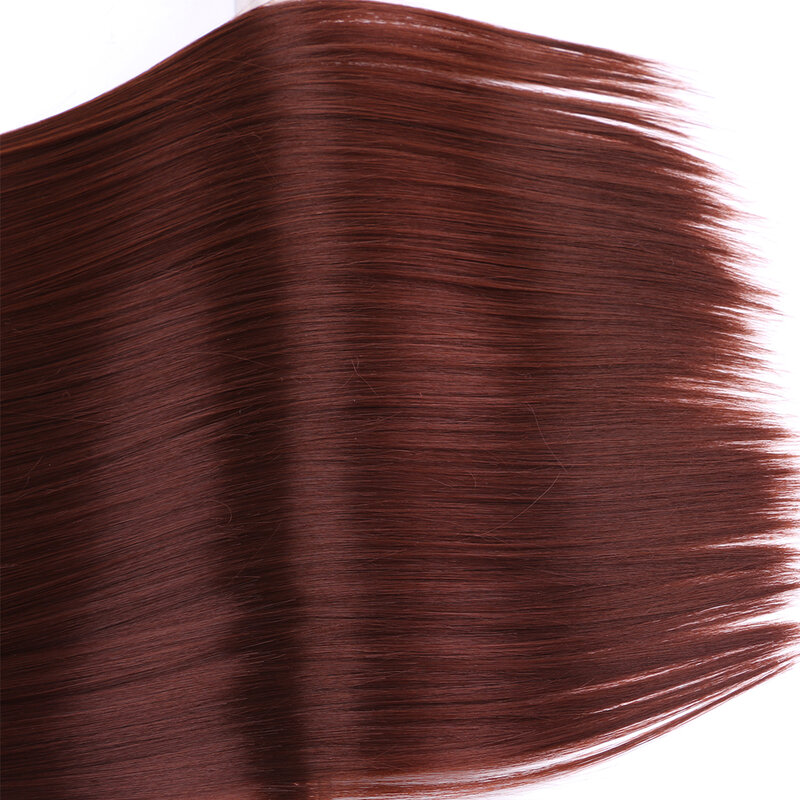 14-30 polegadas 200 grama/lote sedoso feixes de cabelo reto natural preto extensões de cabelo sintético de alta temperatura para preto