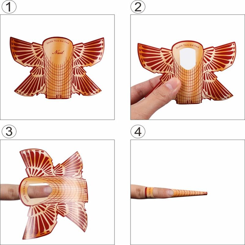 Forma de mariposa naranja para extensión de uñas, guía de construcción de puntas de extensión de Gel para uñas, herramienta profesional de Arte de uñas, 20/50/100 Uds.
