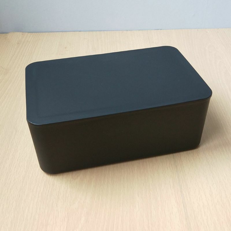 Dispenser di salviettine umidificate in PP nero con coperchio scatola di immagazzinaggio in tessuto antipolvere per negozio di Home Office