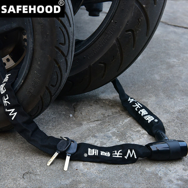 Candado antirrobo de seguridad para bicicleta, candado de cadena con llaves, alargado, accesorios para motocicleta y bicicleta