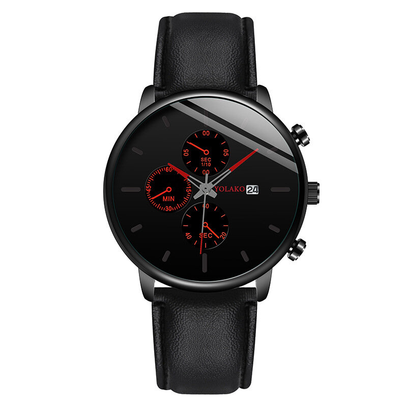 2021 venda quente da marca superior de alta qualidade pulseira couro dos homens relógio quartzo zegarek męski moda calendário youny meninos relógio de pulso montre