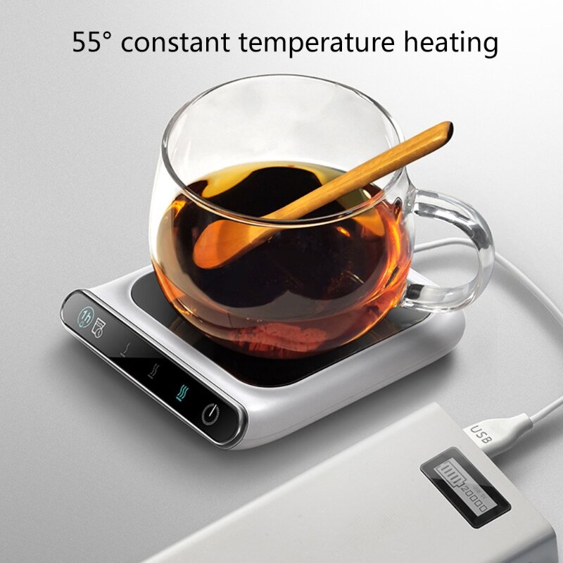 Office Beverage Heater Electric Heating Coaster USB Coffee Mug Warmer Mat with Automatic Power off Function Home
