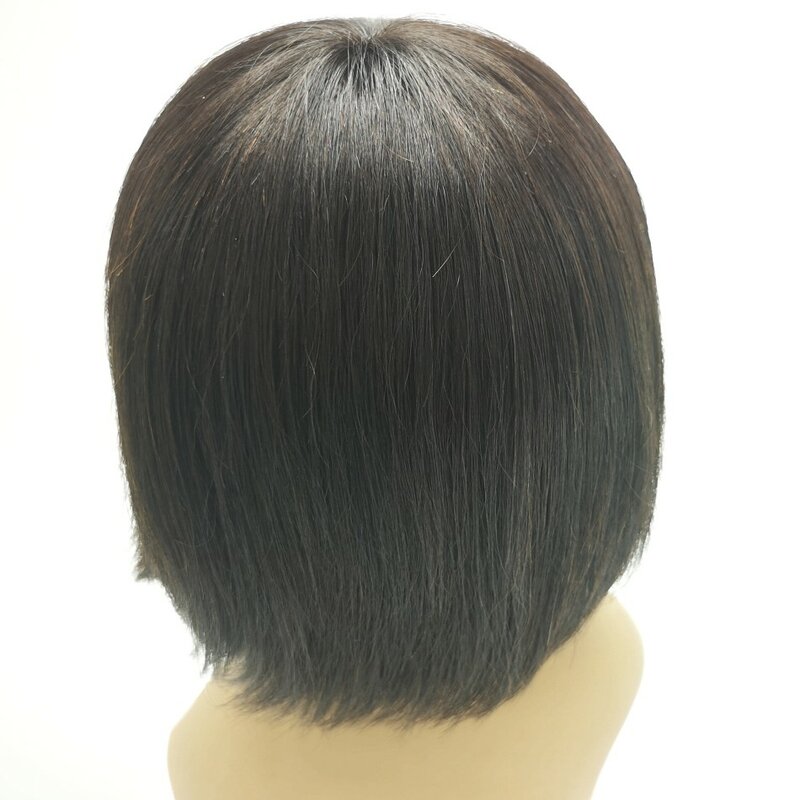 Tanie ludzkie włosy 12 Cal Bob peruka dla afroamerykanów, Mink brazylijski sprzedawca włosów prosto krótka, koronkowa peruka z ludzkich włosów