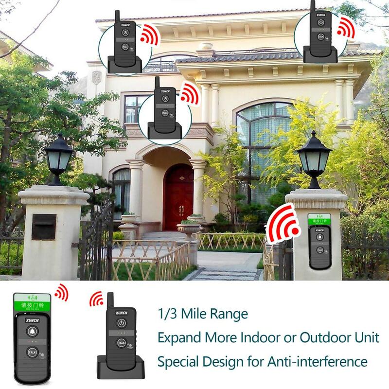 Wireless Intercom Doorbells for Home Classroom, Intercomunicador Waterproof Electronic Doorbell Chime with 1/3 Mile Range