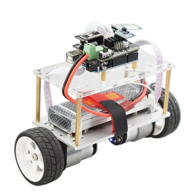 Arduino auto-bilanciamento Robot Car Chassis kit 2 ruote Mini RC Car con motore DC 12V Kit programma parti giocattolo stelo fai da te
