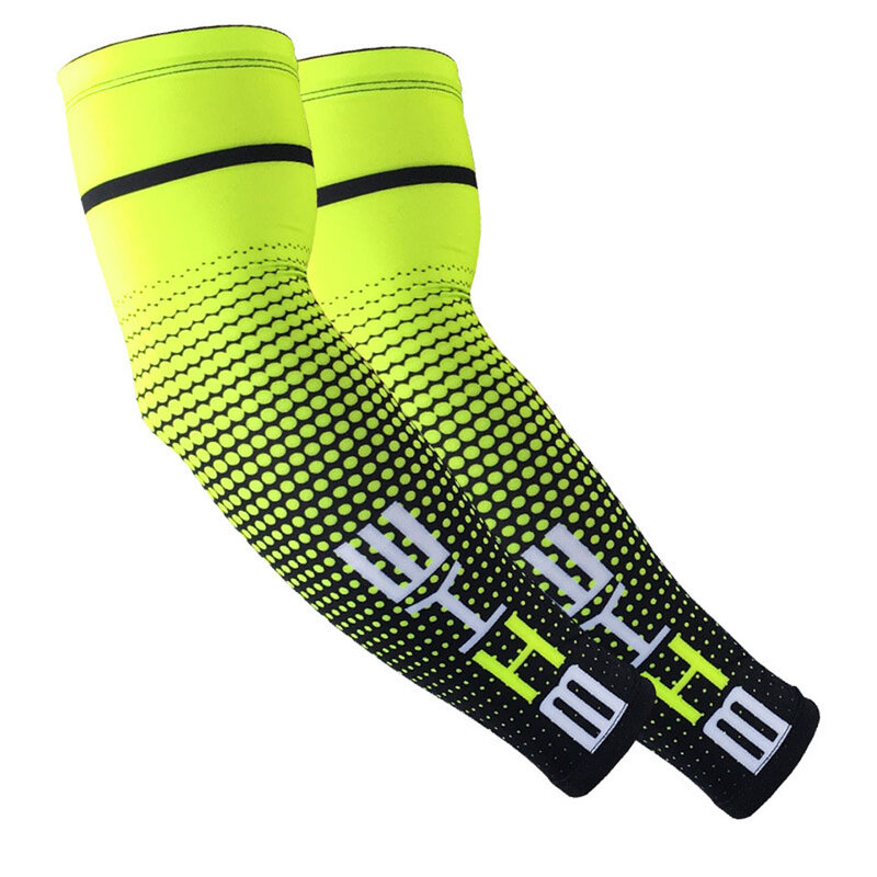 A Pair Cool Men Sport Cycling Running Bicycle UV Sun Protection Cuff Cover Protective Arm Sleeve Bike Arm Warmers Sleeves