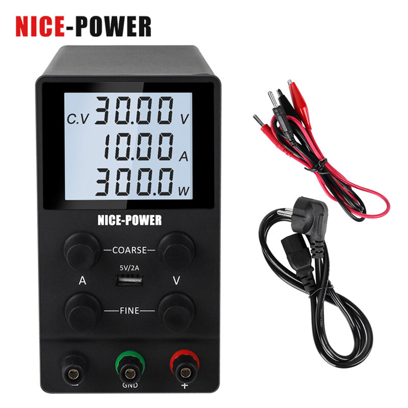Nice-power – stabilisateur de tension USB DC, alimentation de laboratoire réglable 30V 10a, 60V 5a, bricolage,120V 3A pour la galvanoplastie, le chargement de la batterie, l'oxydation du titane