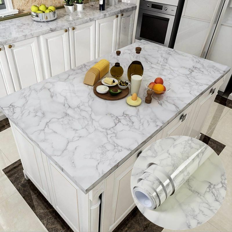 5m/10m Marble Self Adhesive Wallpapers Renovation Bathroom Kitchen Cabinet DIY Contact Paper Waterproof Home Decor Sticky Paper