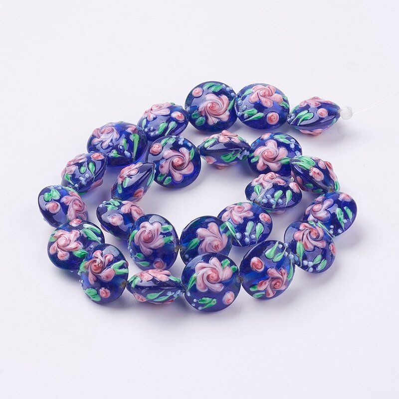 Pétales de fleurs faits à la main, 20MM, 24 pièces, perles plates, rondes, amples, pour Bracelet, accessoires de fabrication de bijoux artisanaux