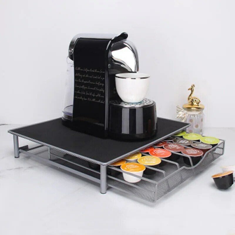 Dolce Gusto-support tiroir noir pour rangement, 36 pièces, présentoir dosettes à café, support de placage, Machine à café en métal, pour grandes Capsules