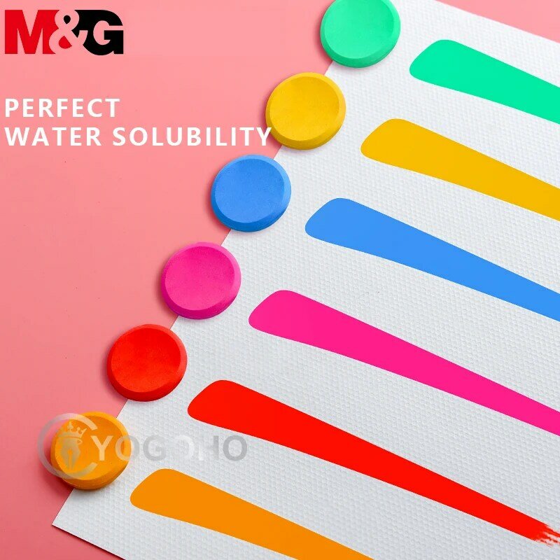 Профессиональная портативная пластиковая Акварельная палитра M & G, однотонный пигмент 12/28/36/48 цветов, товары для рисования, набор художественных инструментов