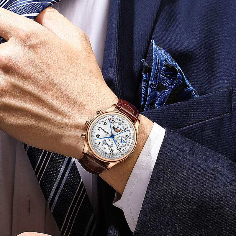 2021 oryginalne Ailang nowy męski zegarek mechaniczny męski i wodoodporny automatyczny mężczyzna zegarek ze skórzanym paskiem i kalendarzem