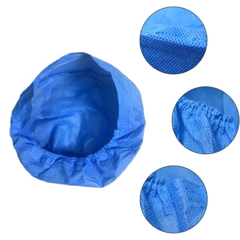10Pcs/Set Disposable Non-Woven Bouffant Cap Dust-Free Work Head Cover Elastic Anti-Static Doctor Hair Net Headwear
