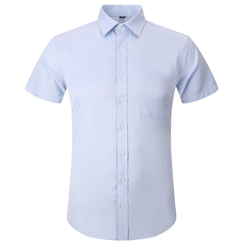 Мужская Повседневная рубашка с коротким рукавом, летняя, белая, синяя, розовая, черная классическая рубашка, мужские социальные Рубашки 4XL, 5XL, 6XL, 7XL, 8XL
