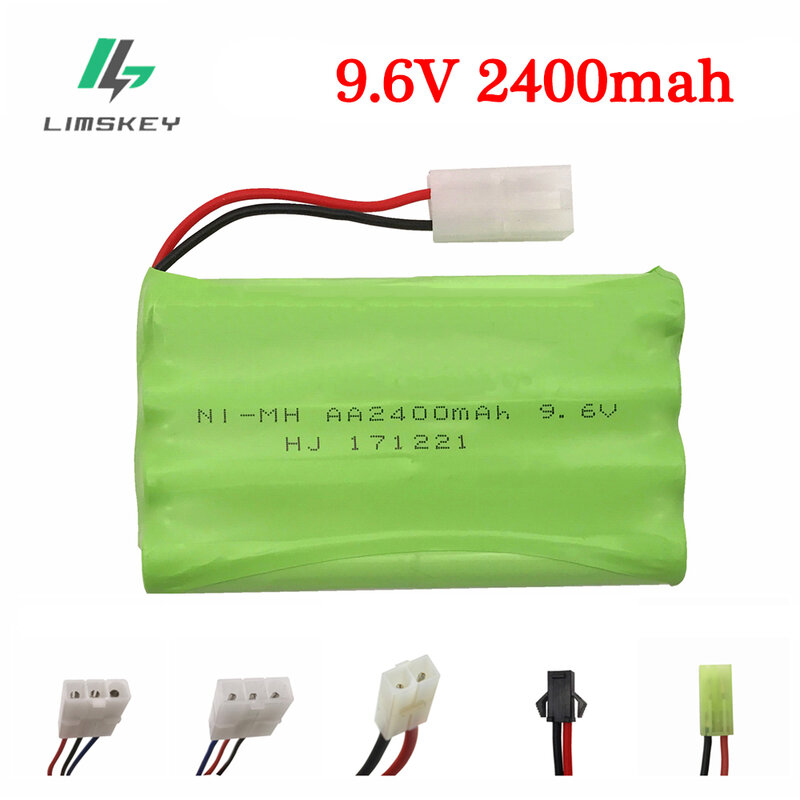 9.6V 2400mah NI-MH AA Rechargeable Battery Pack for RC toys Car Tanks Trains Robot Boat Gun tools battery 9.6V nimh AA battery