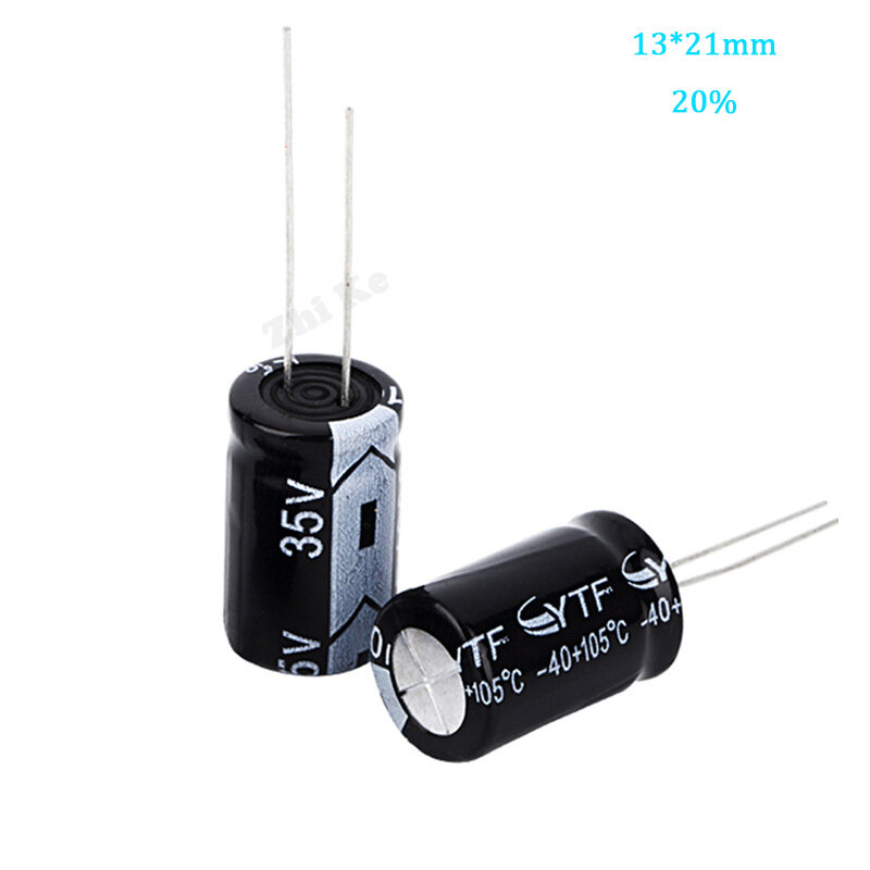 10pcs 35V 1000UF 13 * 21 mm low ESR Aluminum Electrolyte Capacitor 1000 uf 35 V Electric Capacitors 20%