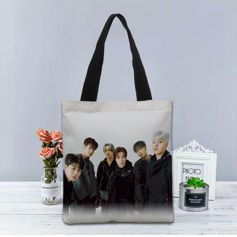 New Product Bag IKON KPOP Handbag Fashion Printing Soft Open Pocket Casual Tote Double shoulder Strap For Women Student 0519