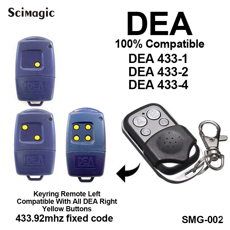 DEA 433-1 433-2 433-4 millones de TD2 MIO TD4 de control de puerta control remoto para puerta de garaje de la DEA garaje código fijo 433,92 MHz