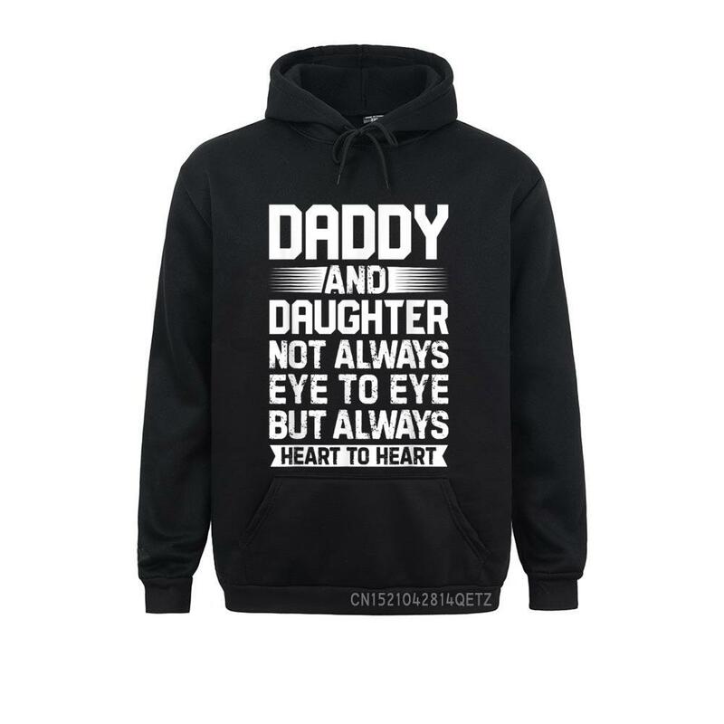 Daddy En Dochter Niet Altijd Eye To Eye Unisex Vaders Dag Chic Lange Mouwen Hoodies Sweatshirts Normale Sportswears goedkope