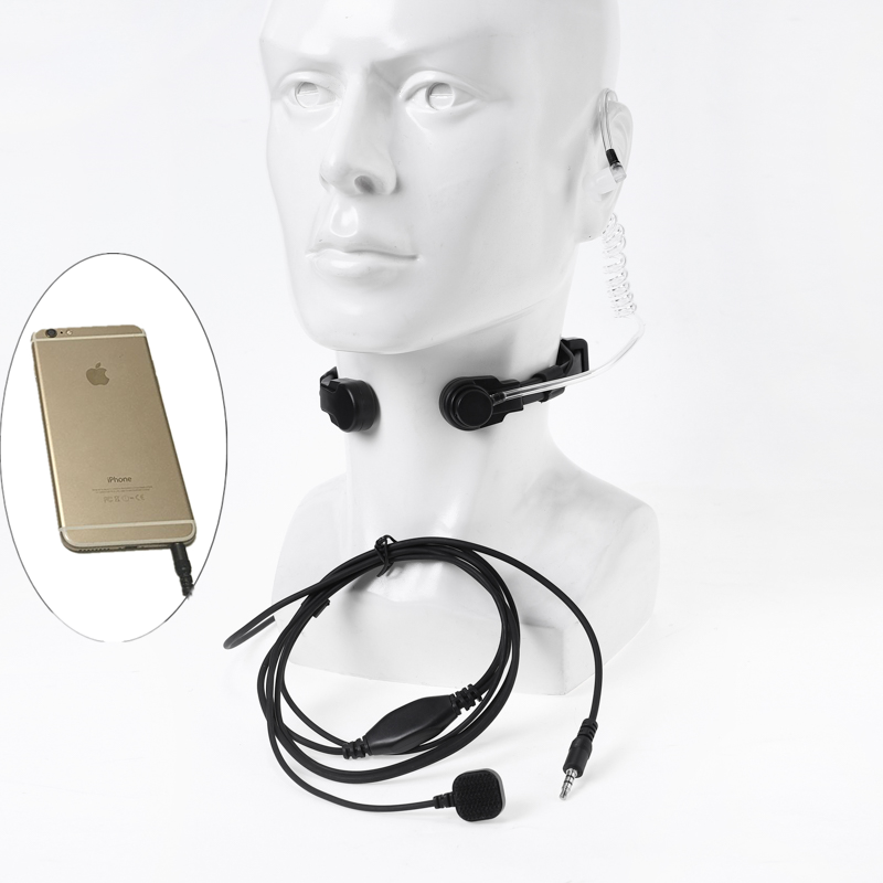 Flexibele Throat Mic Jack 3.5Mm Microfoon Covert Akoestische Buis Oortelefoon Headset Voor Iphone Xiaomi Iphone Android Moblie Telefoon