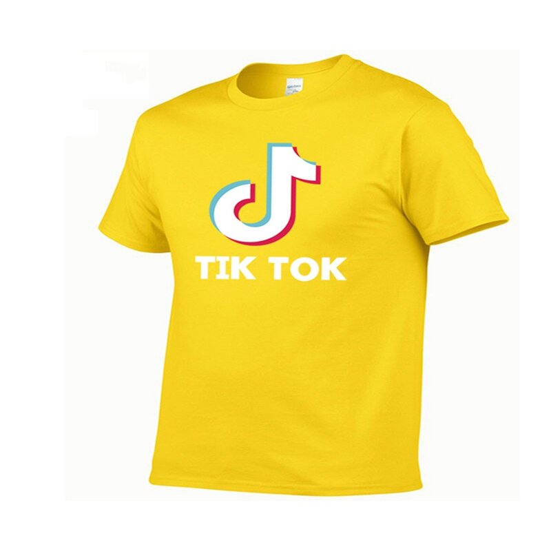 Мужская футболка из 100% хлопка высокого качества, модная повседневная забавная футболка Tok-tik для танцев, одежда для подростков Harajuku, футболк...