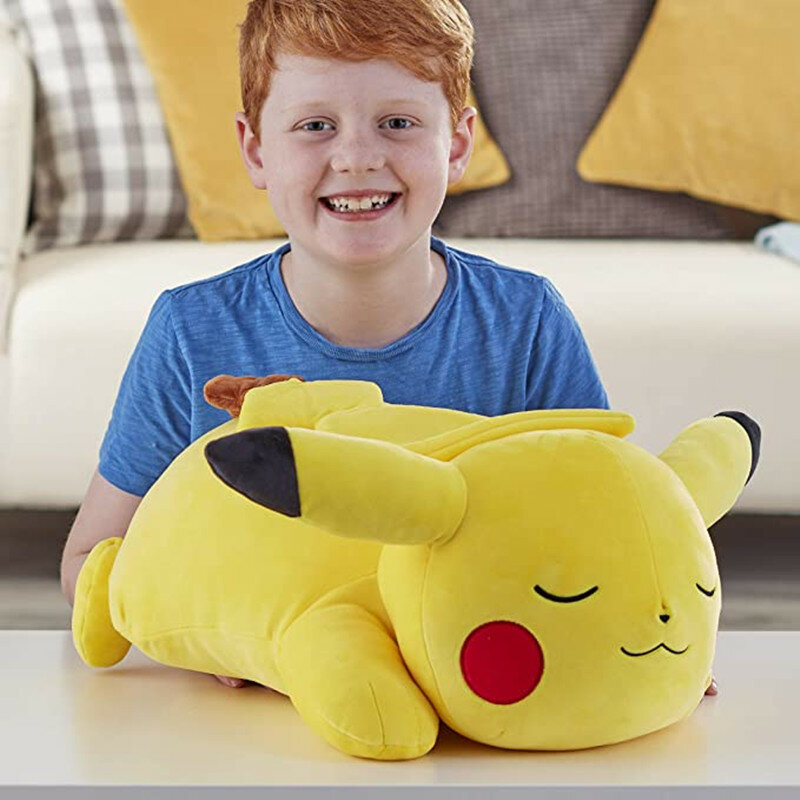 Peluche de Pokemon Pikachu de 18 pulgadas, juguete de felpa Adorable para dormir, Material de felpa ultrasuave, perfecto para jugar, abrazar