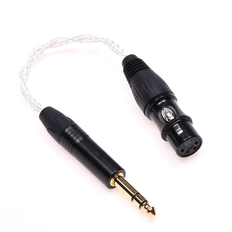 Kabel adaptor Audio seimbang 16 core, kabel adaptor Audio betina 1/4 6.35mm berlapis perak 4-Pin XLR