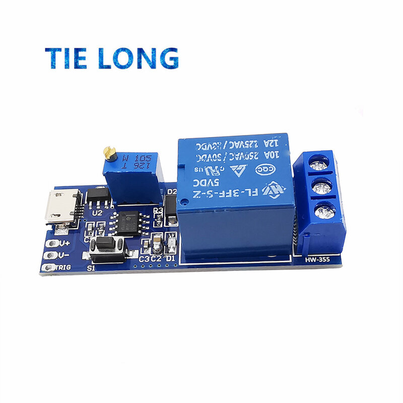 Modulo di controllo elettronico intelligente interruttore di ritardo Trigger 5V-30V Micro USB Timer relè di ritardo regolabile